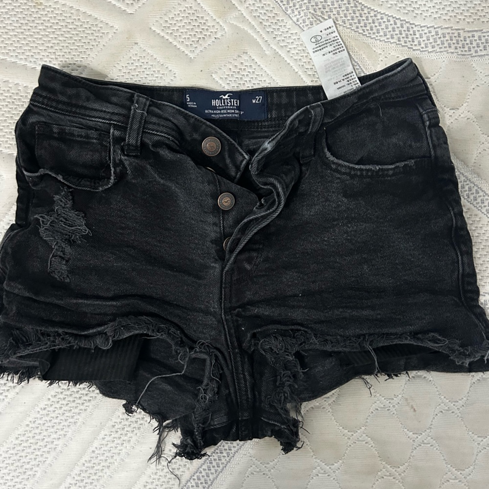 Hollister black jean shorts